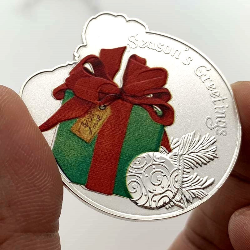 Silver Plated Commemorative Coin Badge Of Santa Claus - Concordia Style Boutique
