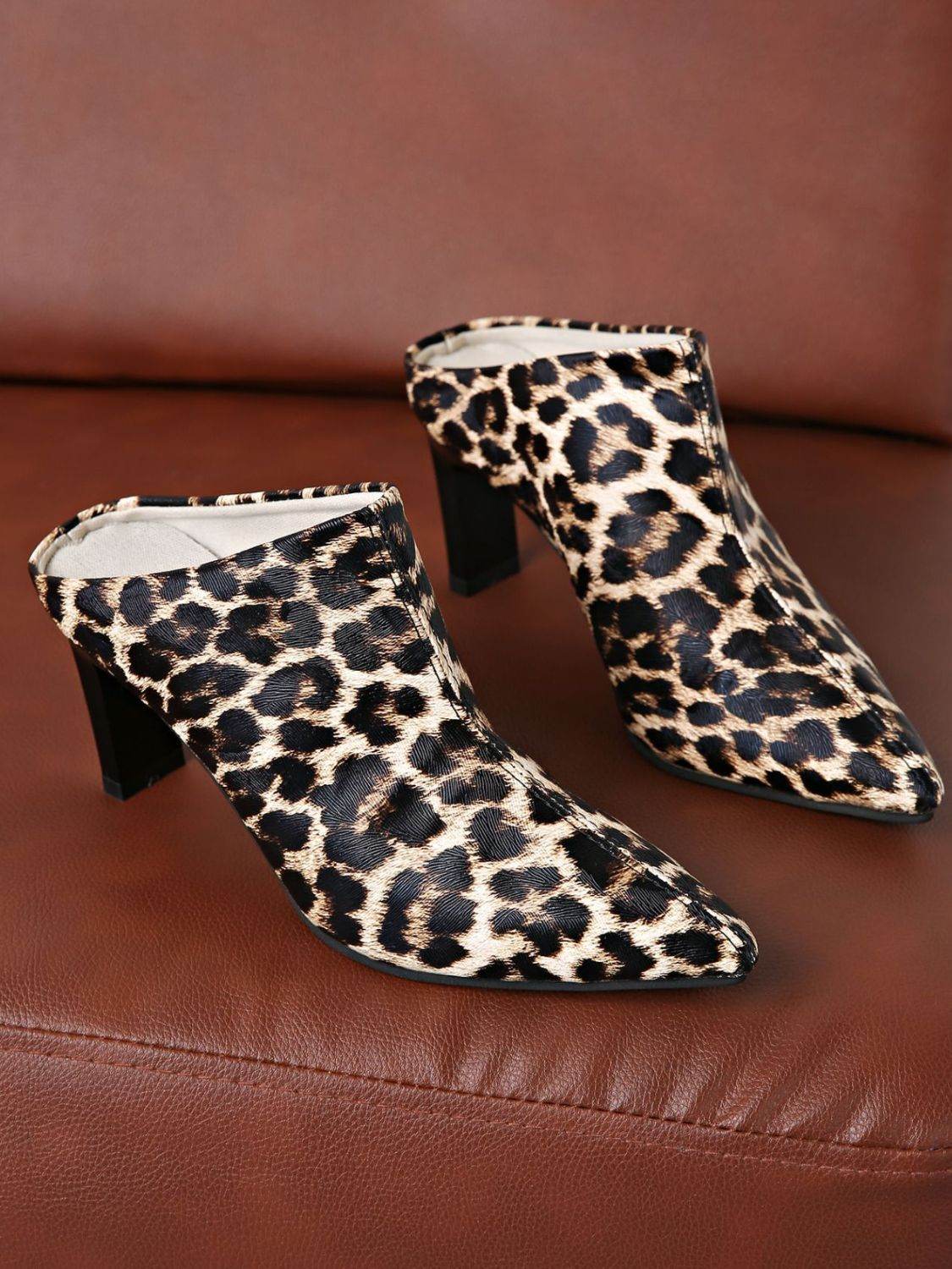 PU Leather Leopard Point Toe Pumps - Concordia Style Boutique