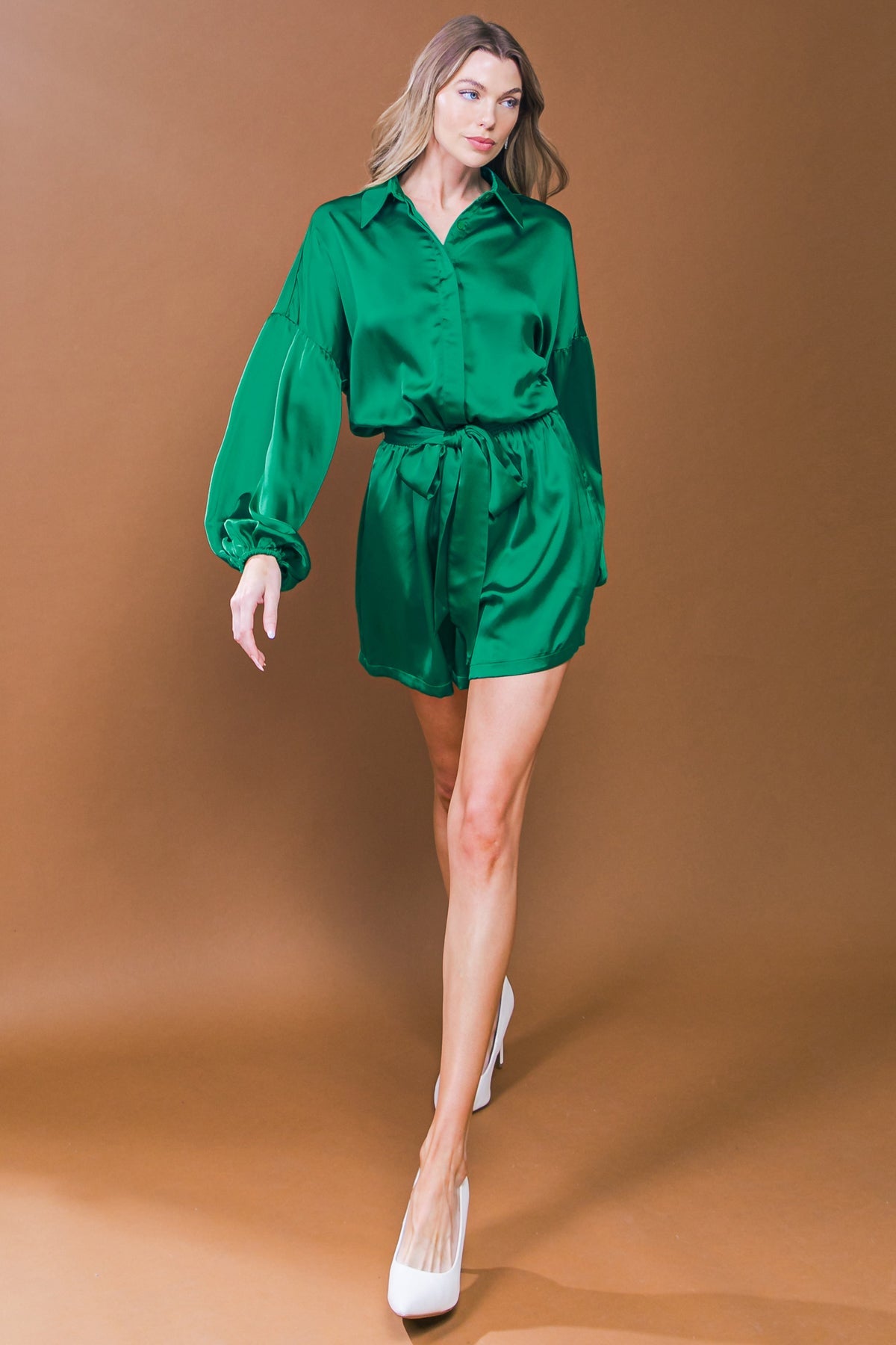 CELEBRATION TIME WOVEN SATIN ROMPER - Concordia Style Boutique