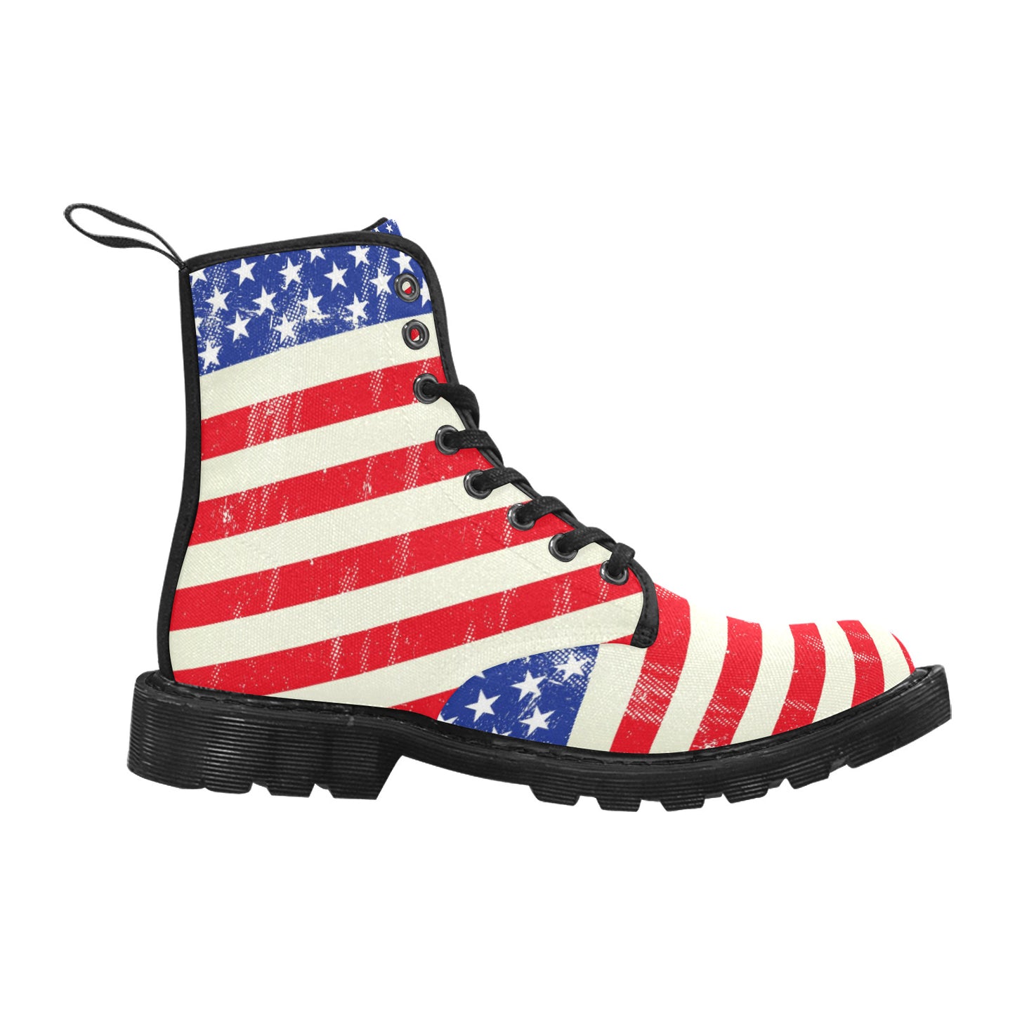 Women's Lace Up Canvas Boots - "Americana" - Premium Canvas Boots from Concordia Style Boutique - Just $77.28! Shop now at Concordia Style Boutique