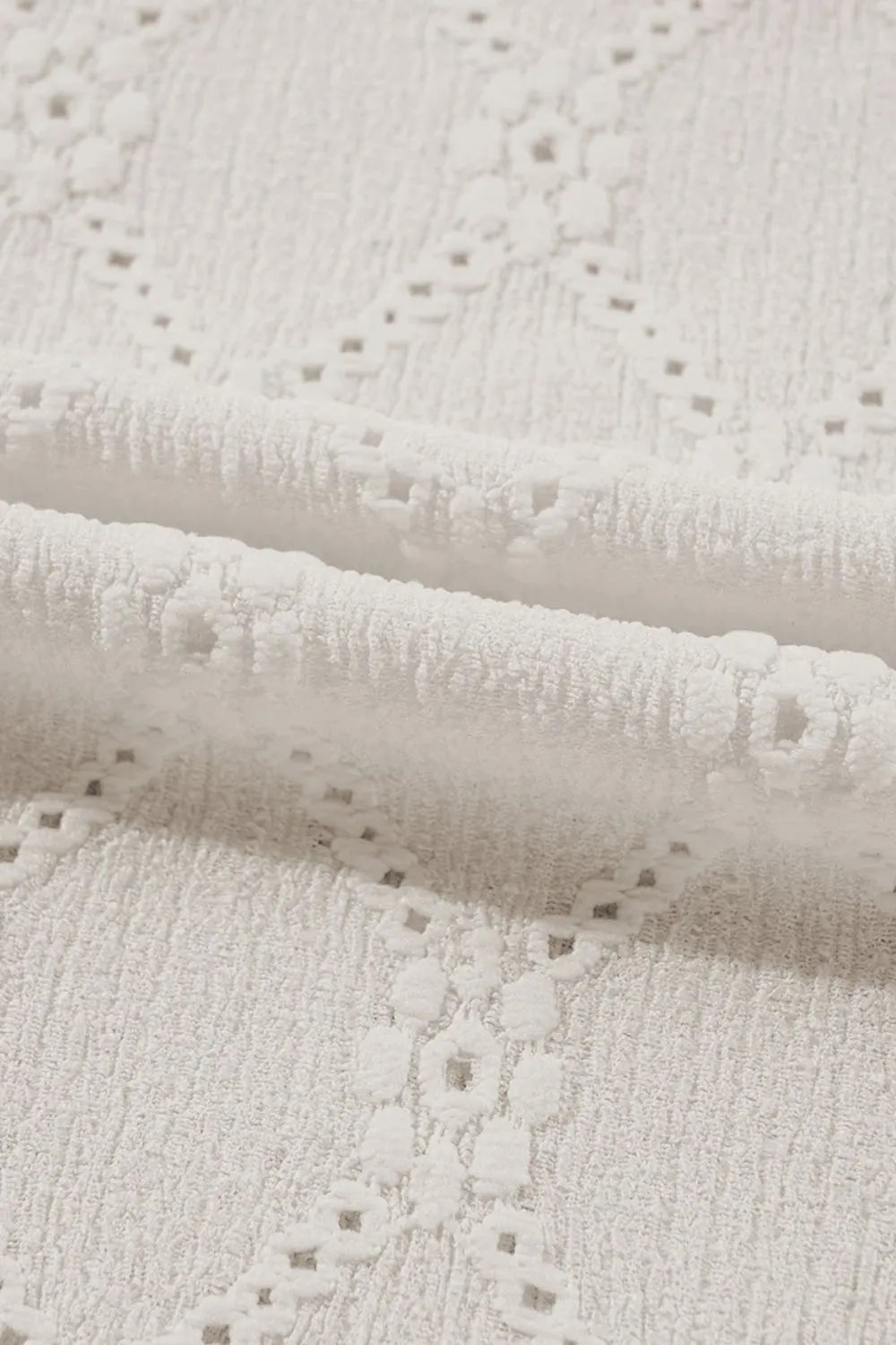 Eyelet Round Neck Short Sleeve Blouse - Concordia Style Boutique