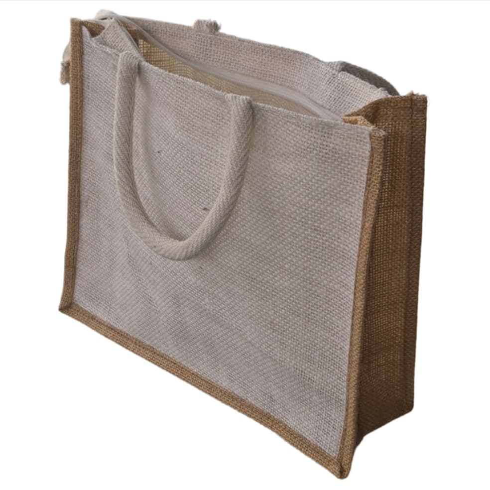 Vintage Style Jute Cotton Pocket Large Tote Shopping BAG Custom made