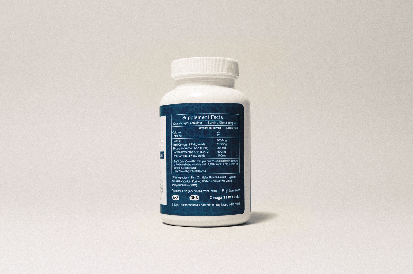 Halal Fish Oil 2000mg Omega-3 Soft Gels with EPA & DHA - 60 Count | Salaam Nutritionals - Concordia Style Boutique