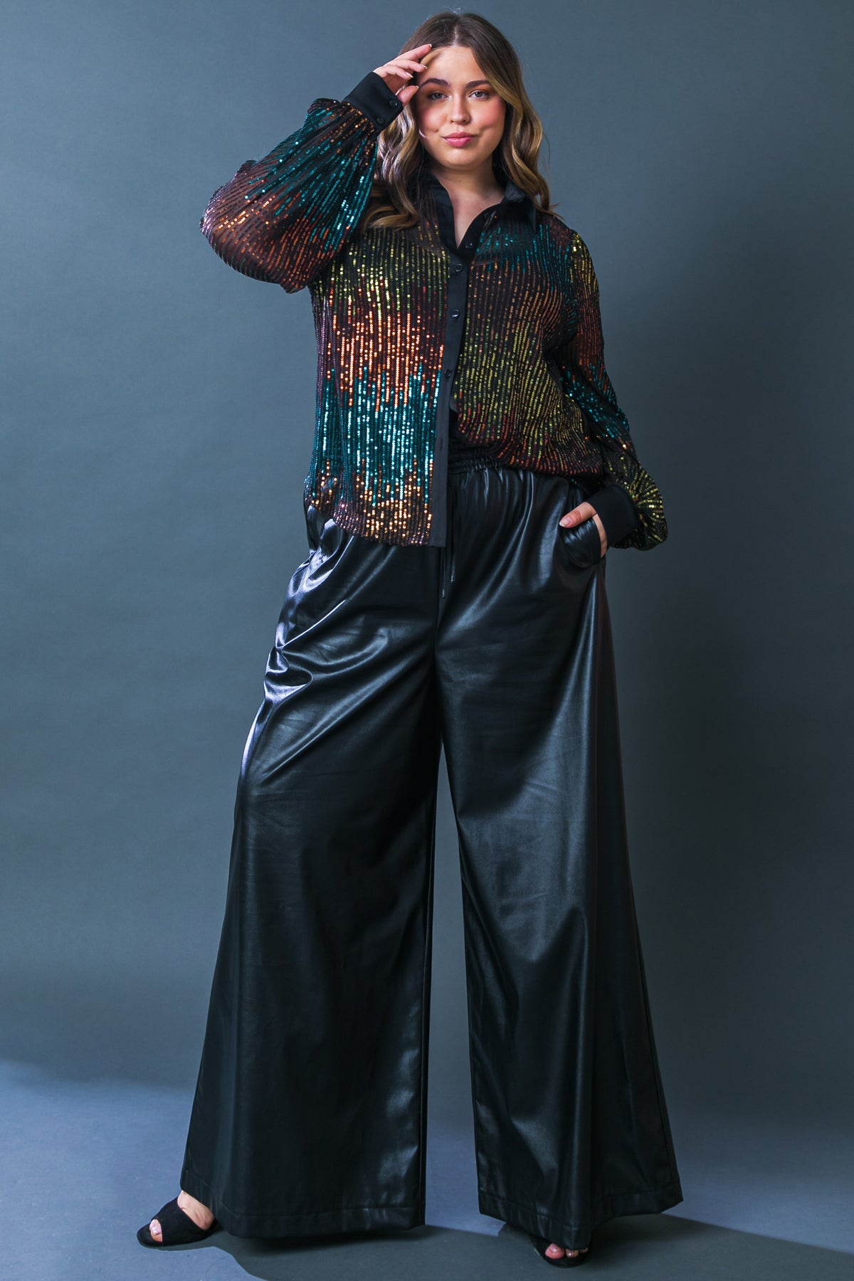 CAUSE A COMMOTION SEQUIN BLOUSE - Concordia Style Boutique