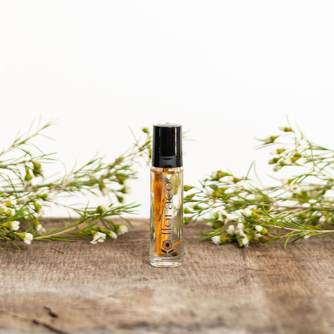 Floraco Perfume Body Oil: Cedarwood, Sandalwood, Iris and Cardamom
