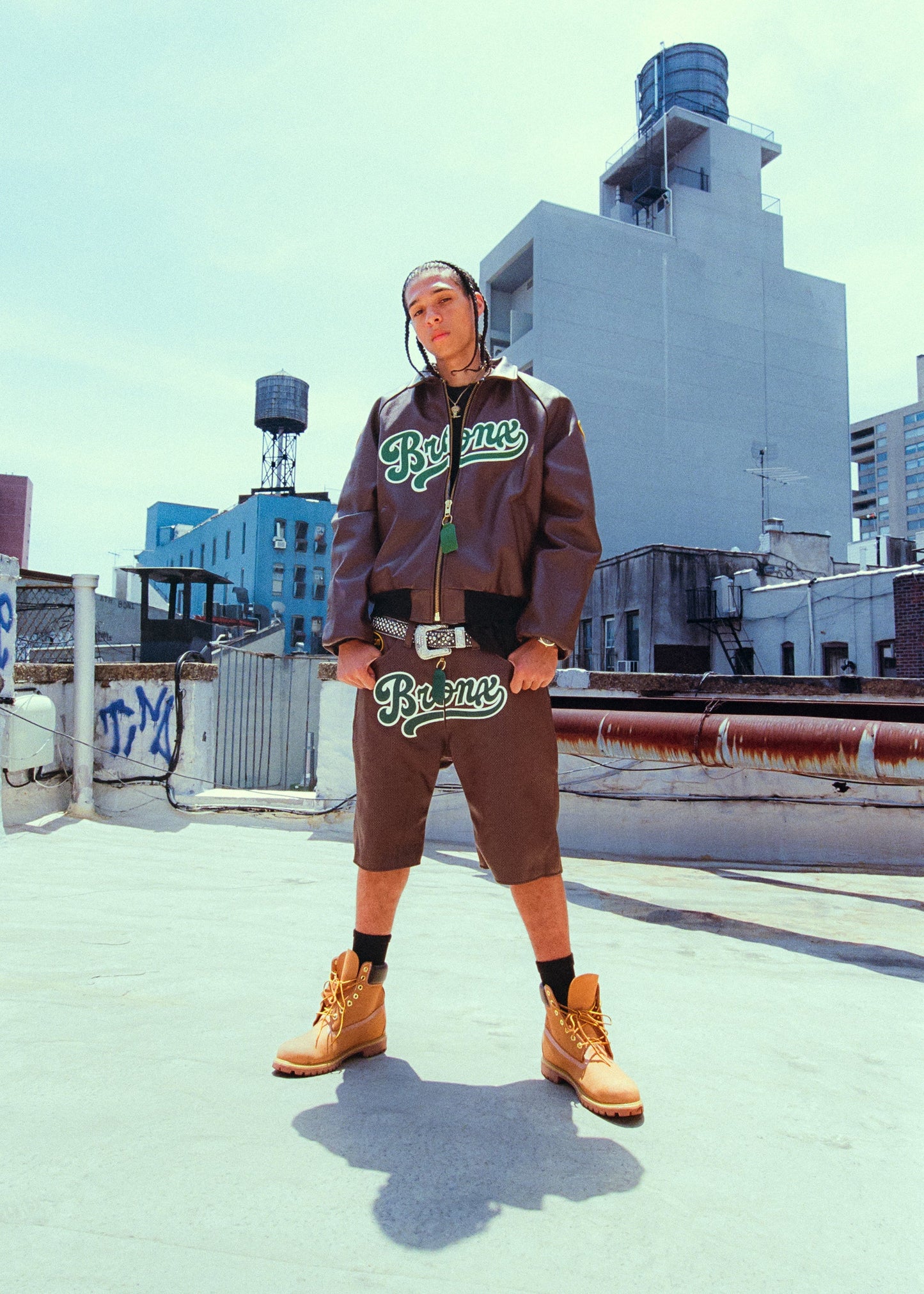FLY GEENIUS X VANSON | LEATHER SHORTS | BRONX - BROWN