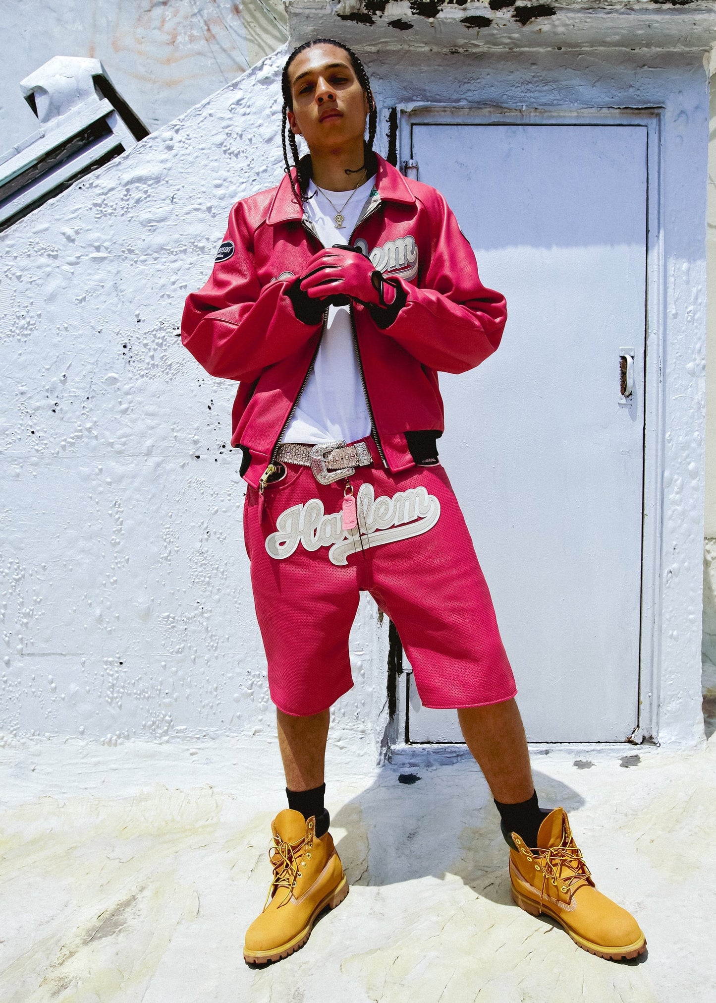FLY GEENIUS X VANSON | LEATHER SHORTS | HARLEM - FUCHSIA