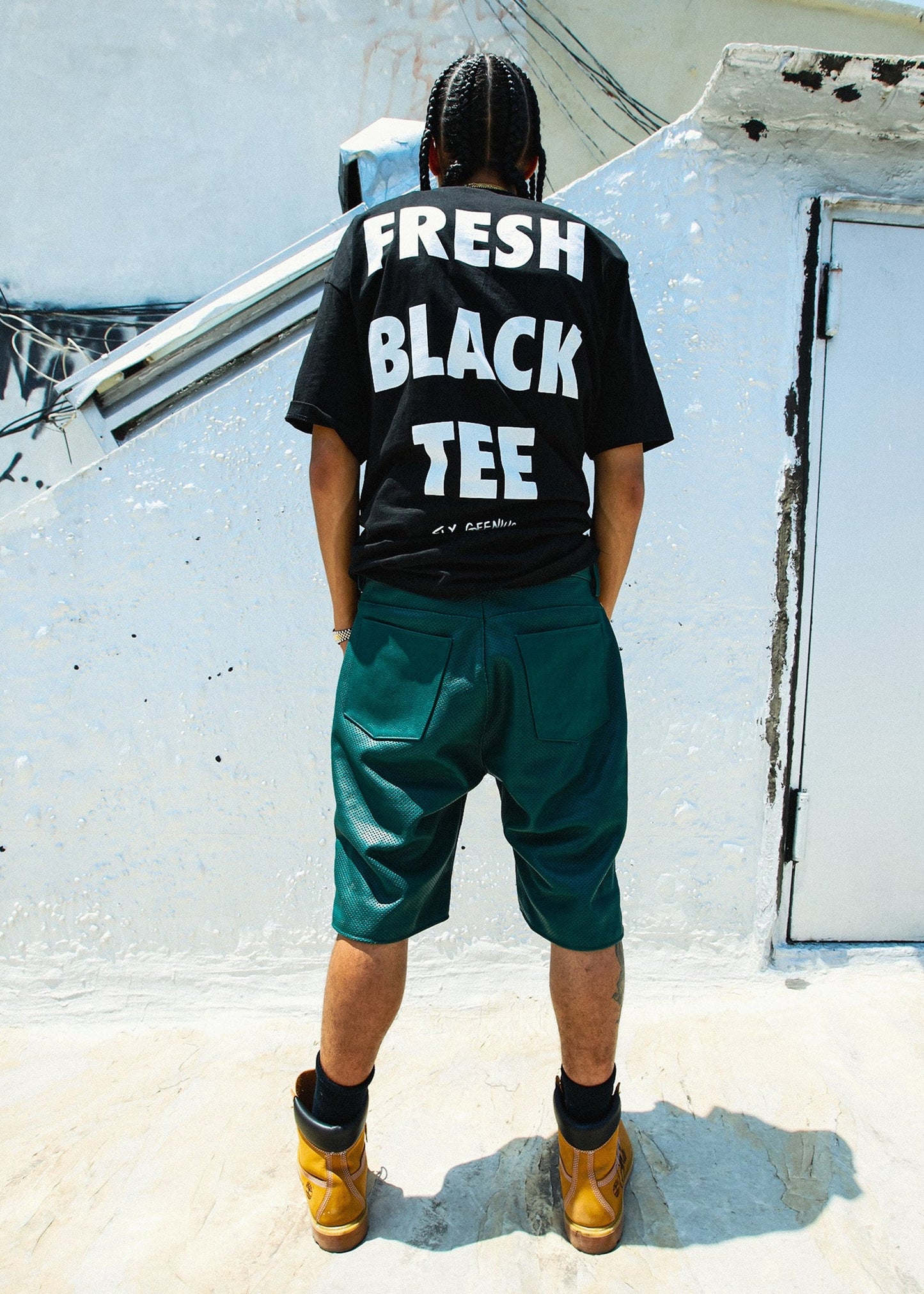 FLY GEENIUS X VANSON | LEATHER SHORTS | QUEENS - GREEN