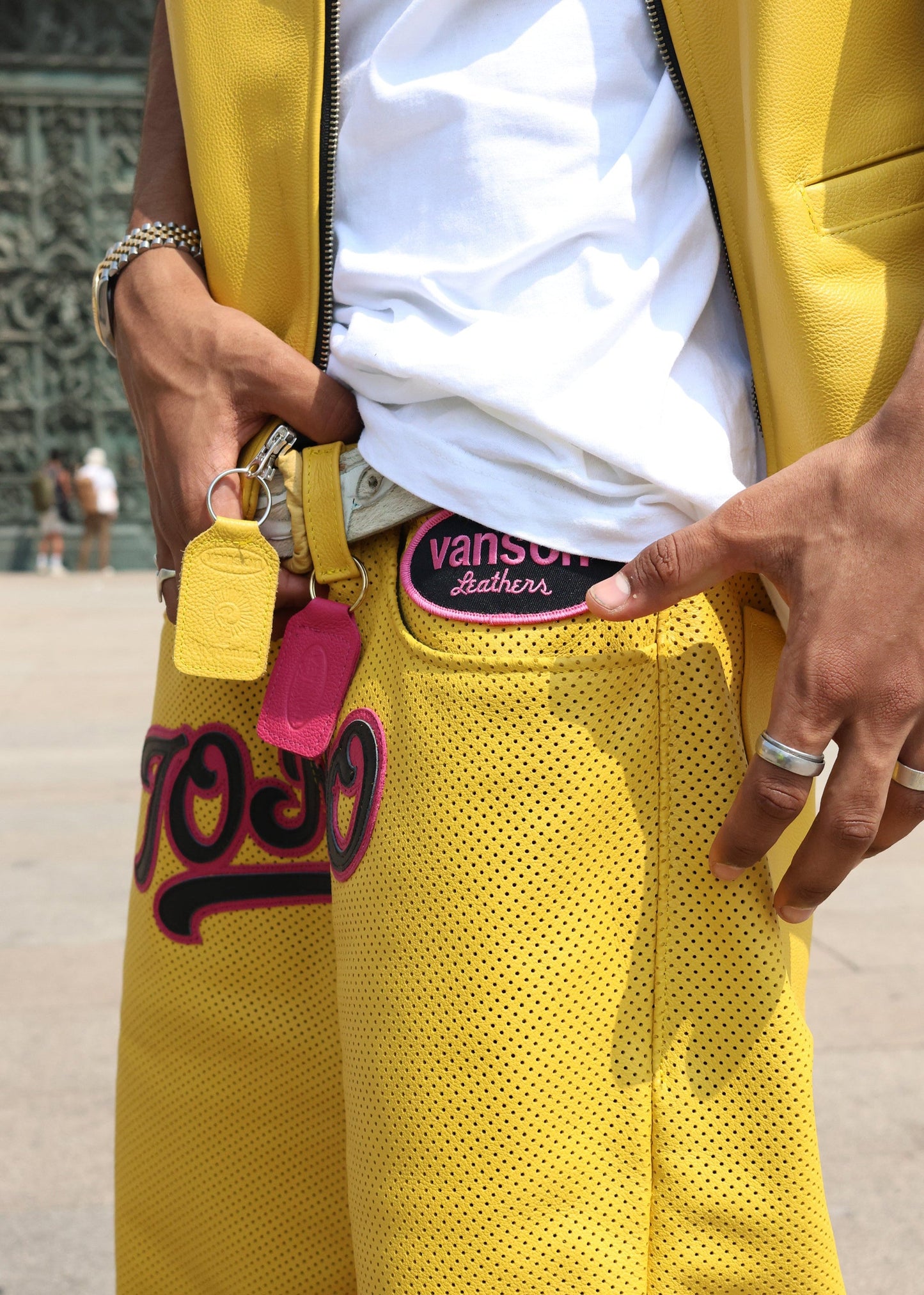 FLY GEENIUS X VANSON | LEATHER SHORTS | TOKYO - YELLOW