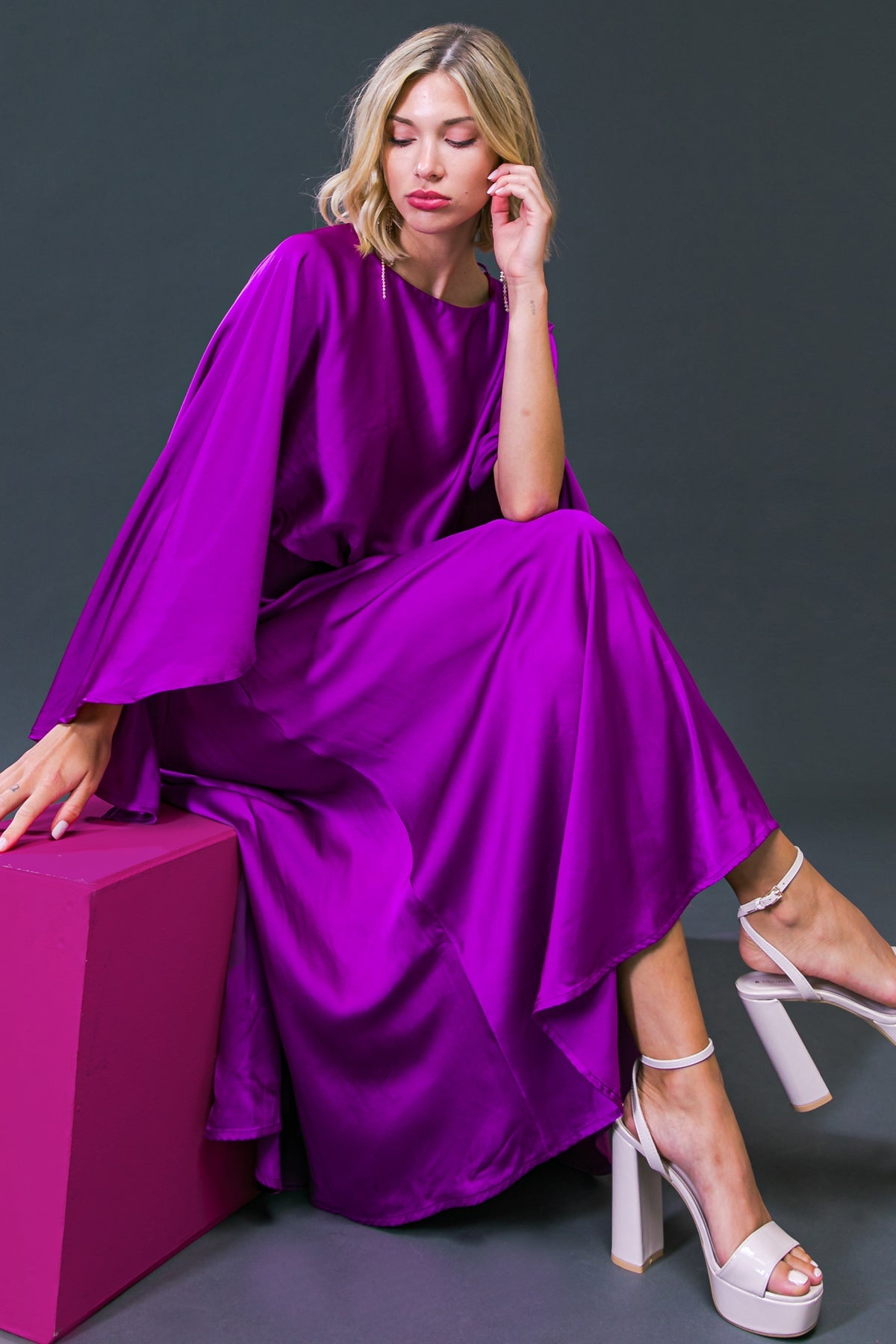 CAUGHT FEELINGS WOVEN MIDI DRESS - Concordia Style Boutique