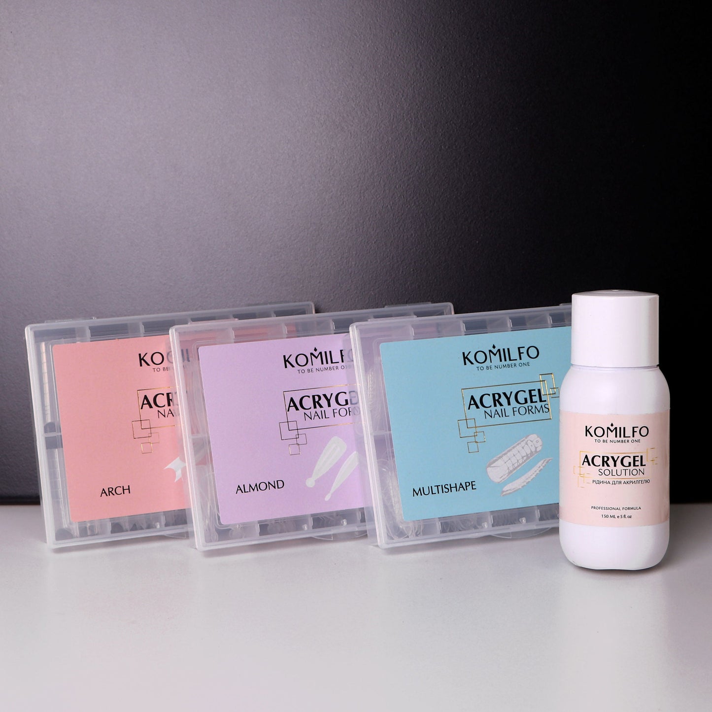 KOMILFO ACRY GEL TOP NAIL FORMS, MULTISHAPE. TOP FORMS FOR BUILDING, UNIVERSAL, 120 PIECES 456062