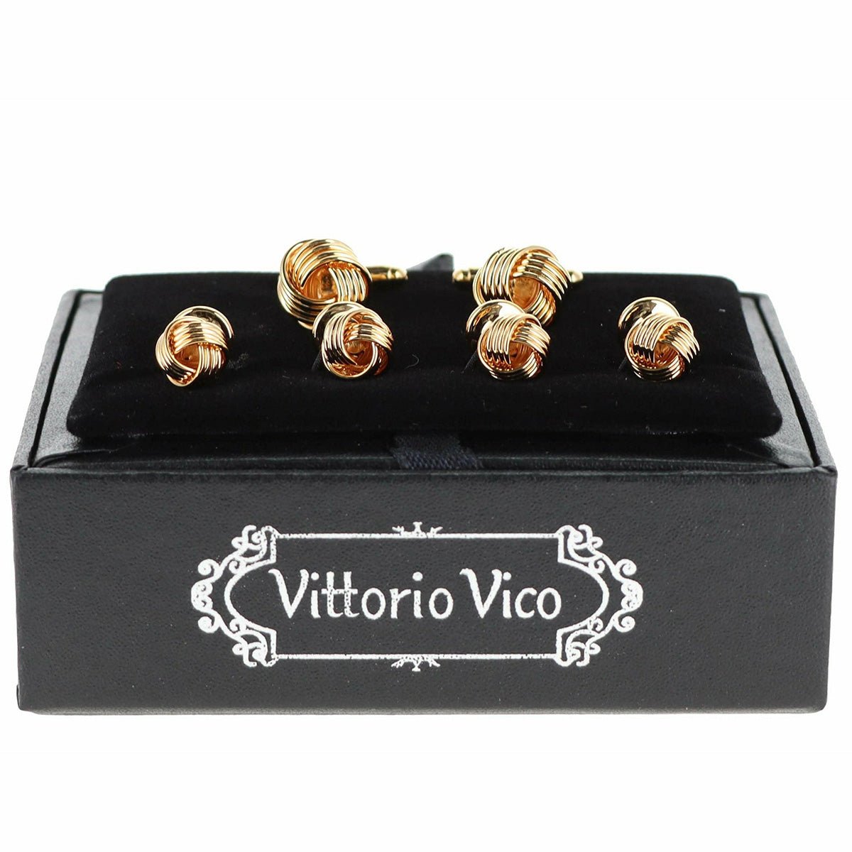 Vittorio Vico Men's Gold Cufflink & Stud Sets in Gift Box