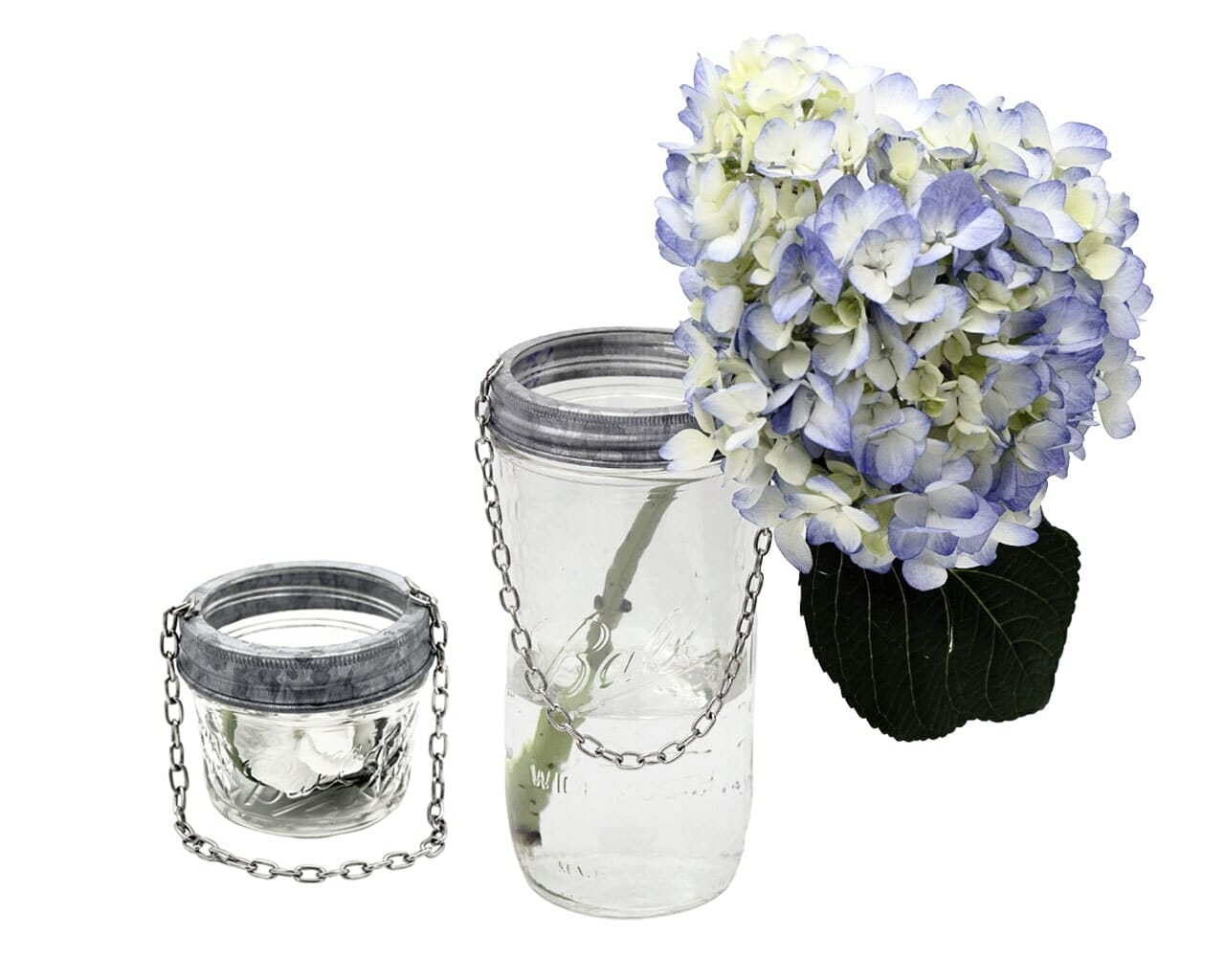 Galvanized Band with Chain Handle for Mason Jars 6 Pack - Concordia Style Boutique