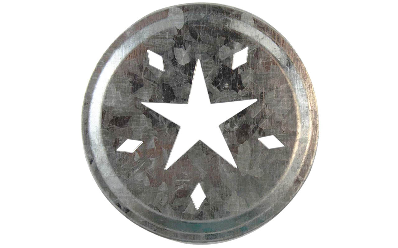 Star Cutout Galvanized Metal Lid Inserts for Mason Jars 10 Pack - Concordia Style Boutique