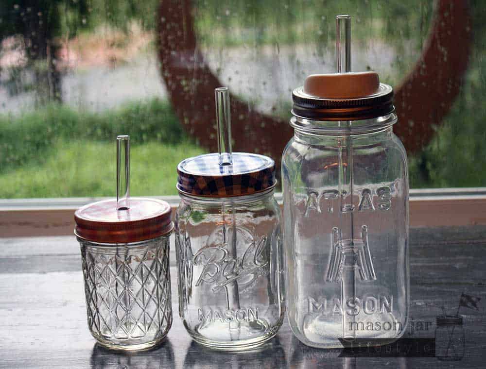 Medium Glass Straws for Pint Mason Jars 4 Pack + Cleaner - Concordia Style Boutique