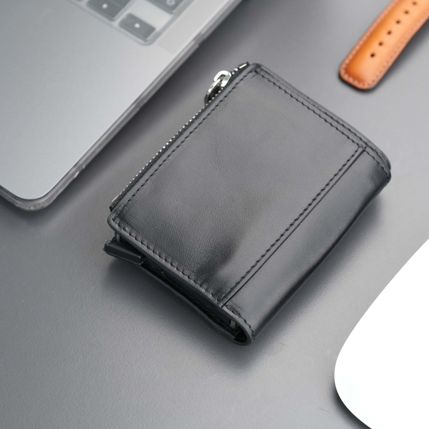 Glenrock Black Leather Pop-up Cardholder Wallet - Concordia Style Boutique