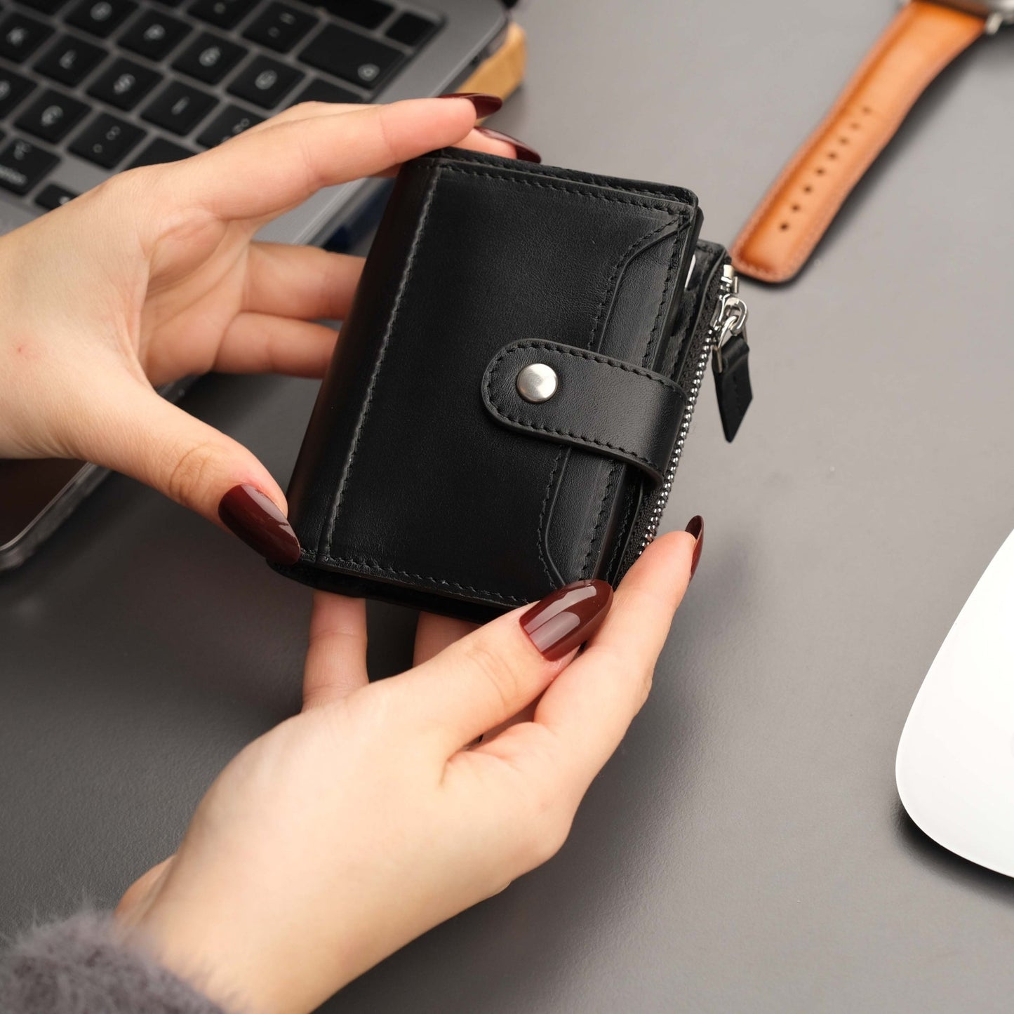 Glenrock Black Leather Pop-up Cardholder Wallet - Concordia Style Boutique