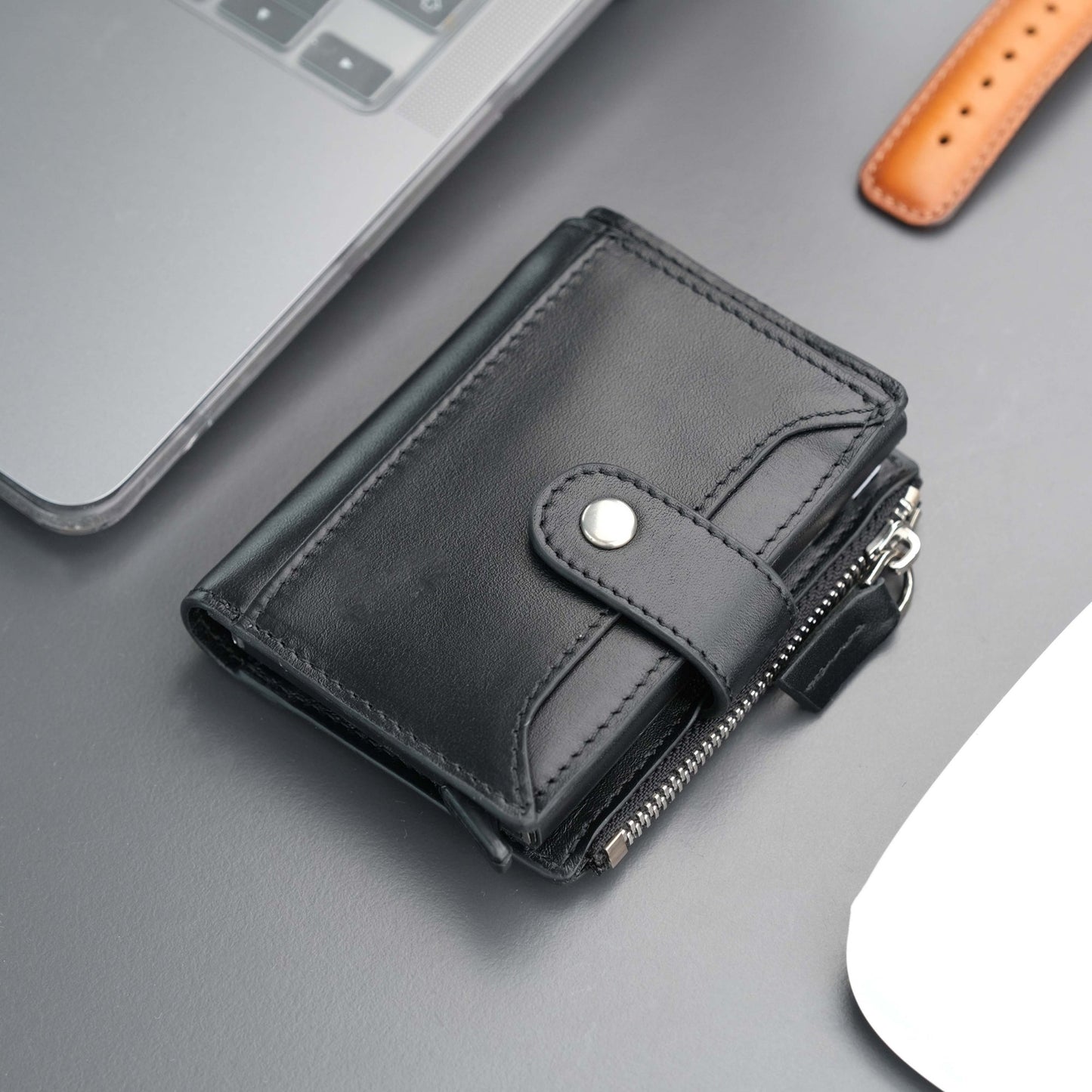 Glenrock Black Leather Pop-up Cardholder Wallet - Concordia Style Boutique