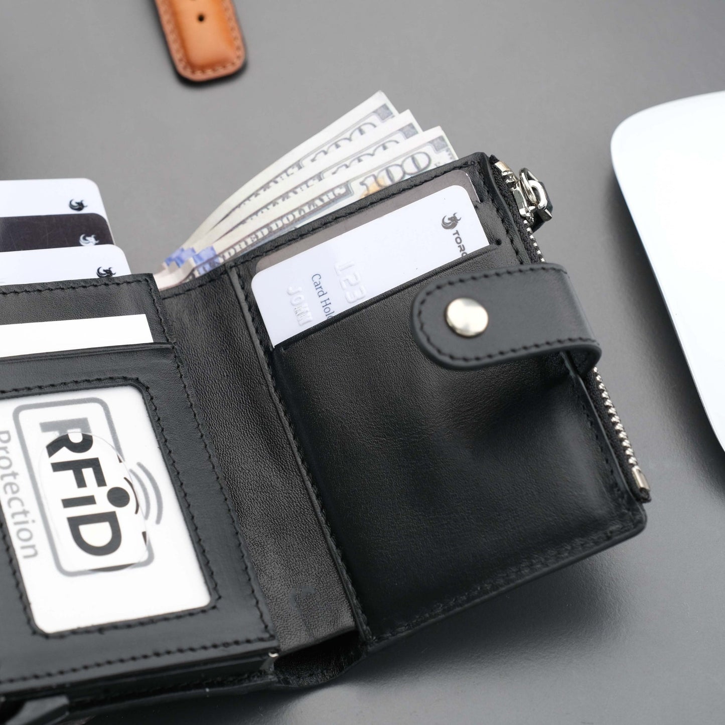 Glenrock Black Leather Pop-up Cardholder Wallet - Concordia Style Boutique