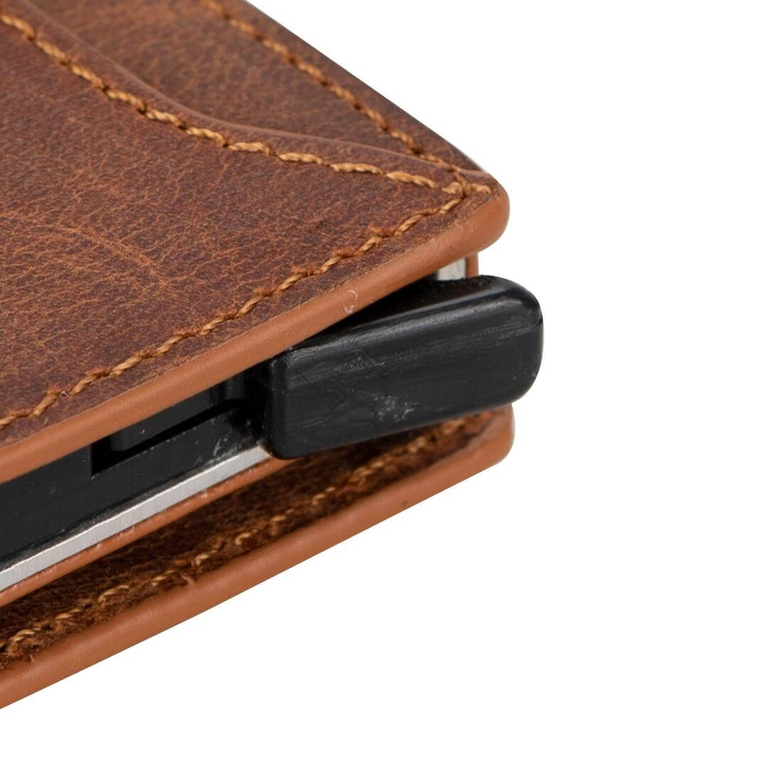 Glenrock Genuine Cowhide Leather Pop Up Card Holder Wallet - Concordia Style Boutique