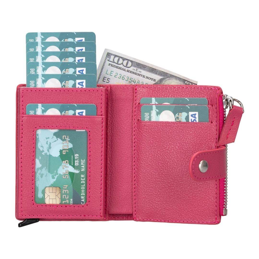 Glenrock Genuine Cowhide Leather Pop Up Card Holder Wallet - Concordia Style Boutique