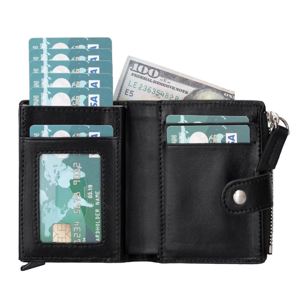 Glenrock Genuine Cowhide Leather Pop Up Card Holder Wallet - Concordia Style Boutique