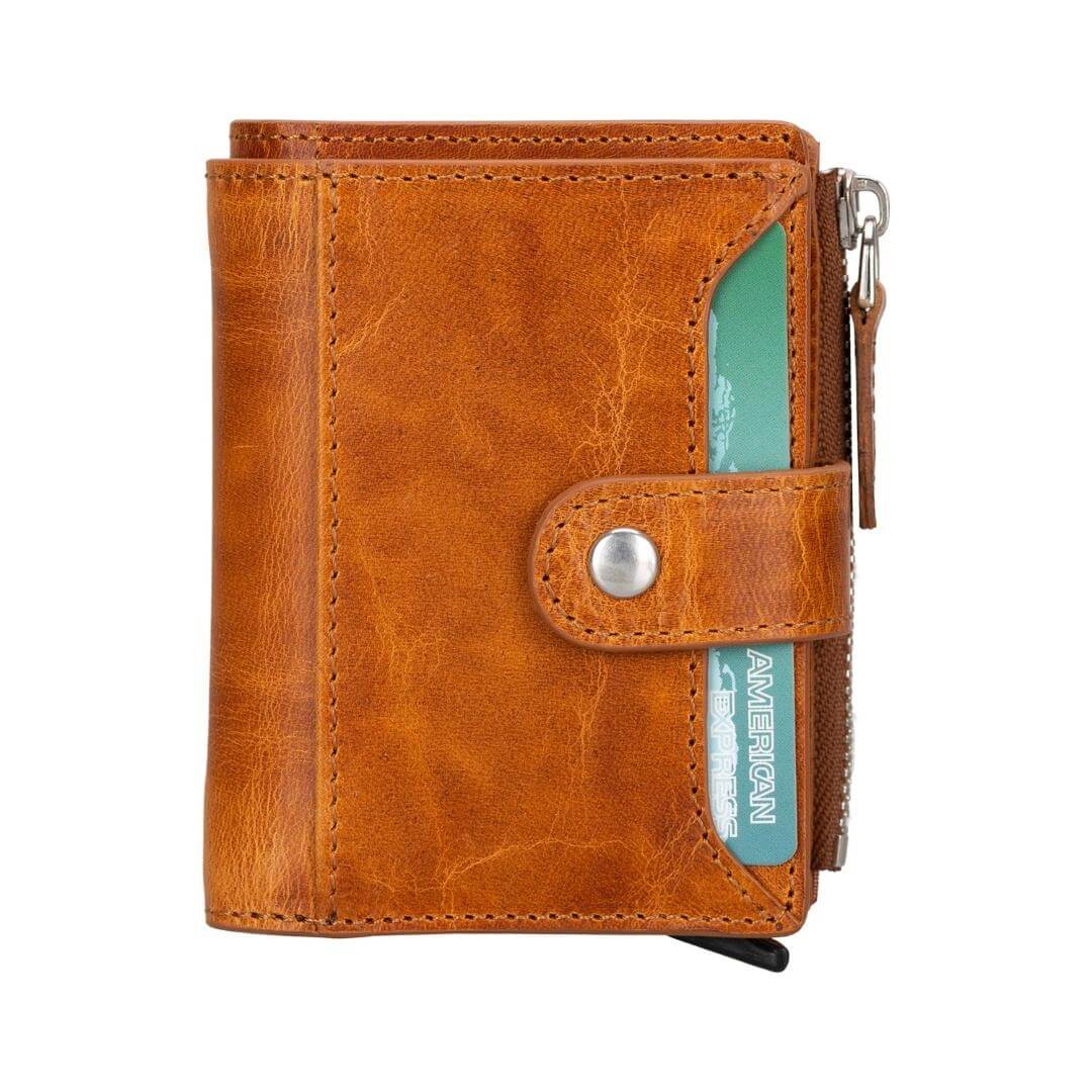 Glenrock Genuine Cowhide Leather Pop Up Card Holder Wallet - Concordia Style Boutique