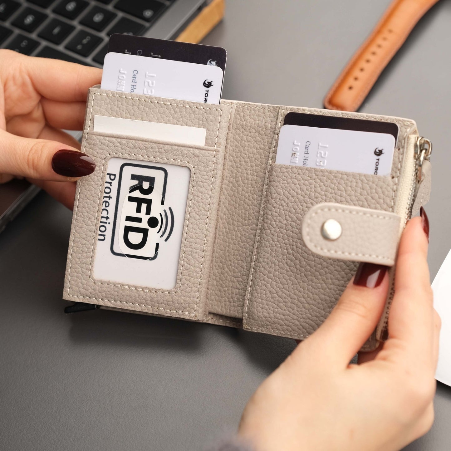 Glenrock Mink Leather Pop-up Cardholder Wallet - Concordia Style Boutique
