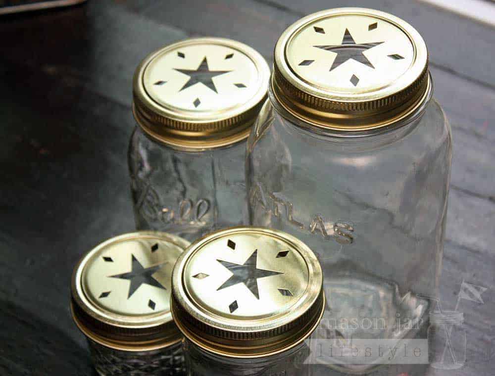 Star Pattern Gold or Copper Lid Inserts for Mason Jars 10 Pack - Concordia Style Boutique
