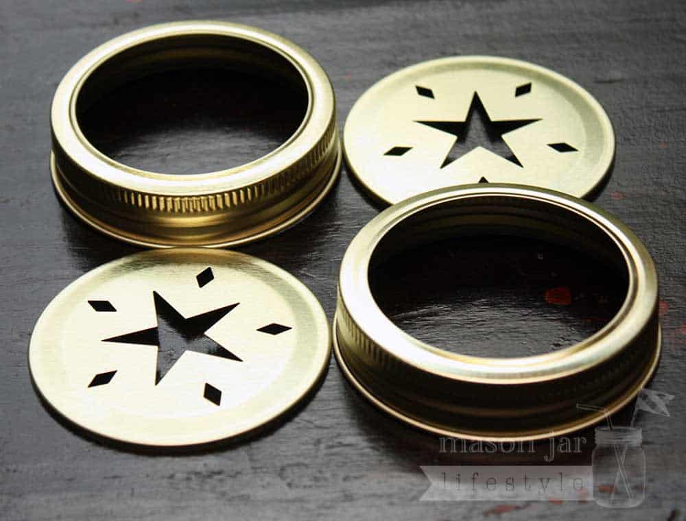 Star Pattern Gold or Copper Lid Inserts for Mason Jars 10 Pack - Concordia Style Boutique