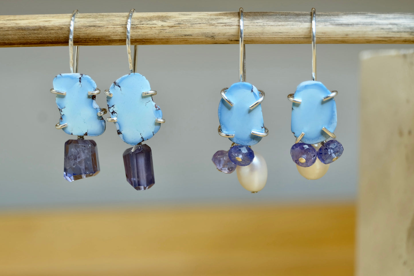 Iolite Golden Hills Turquoise Dangle Earrings