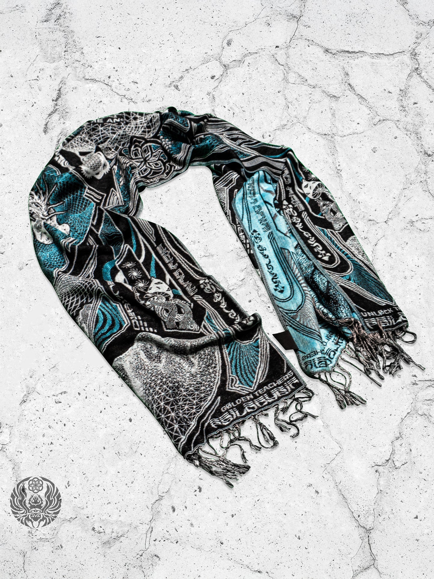 RESTOCKED ✦ GOLDEN TEACHERS V1 • AQUAMARINE • Festival Shawl/Scarf - Concordia Style Boutique