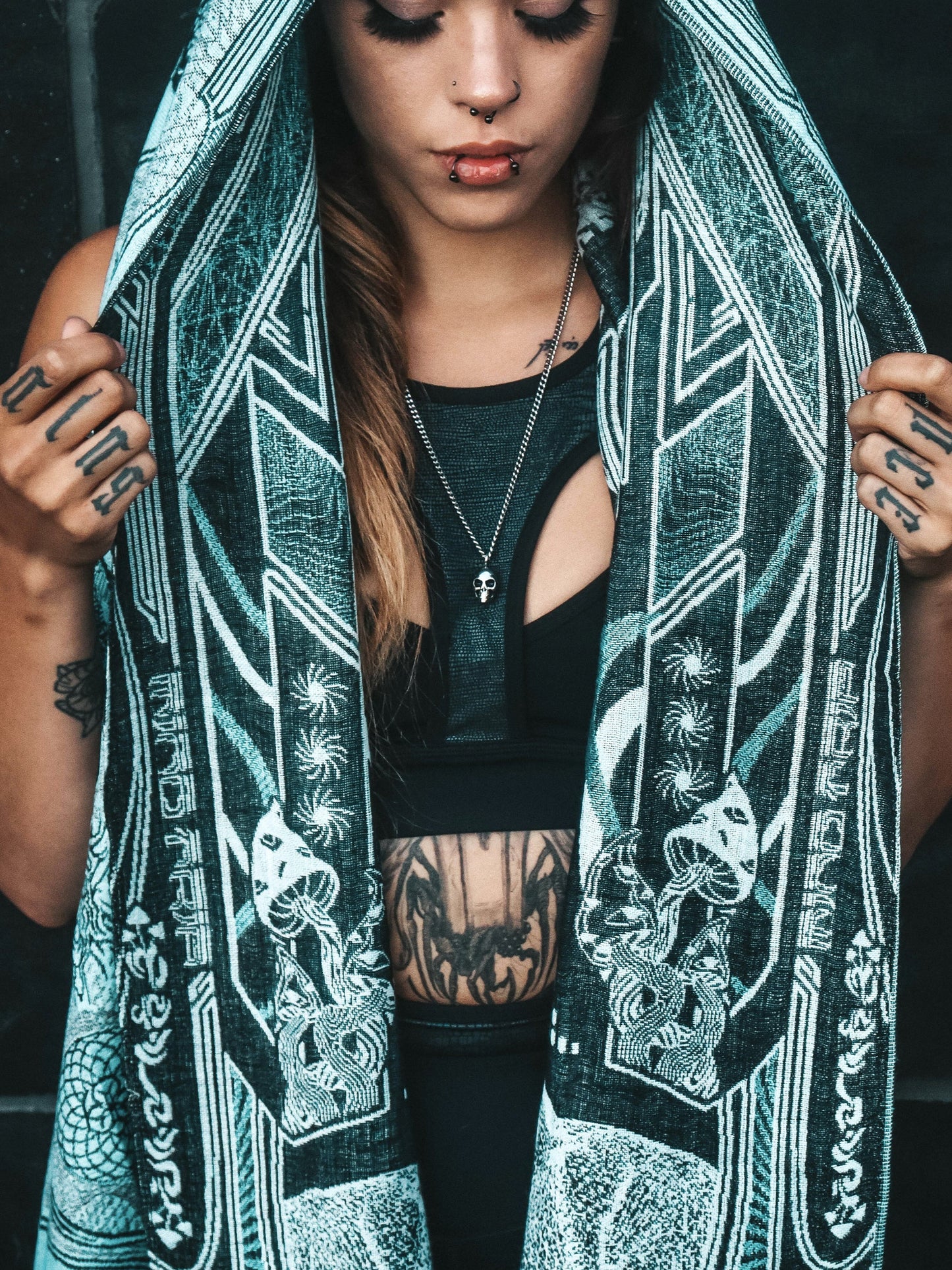 RESTOCKED ✦ GOLDEN TEACHERS V1 • AQUAMARINE • Festival Shawl/Scarf - Concordia Style Boutique