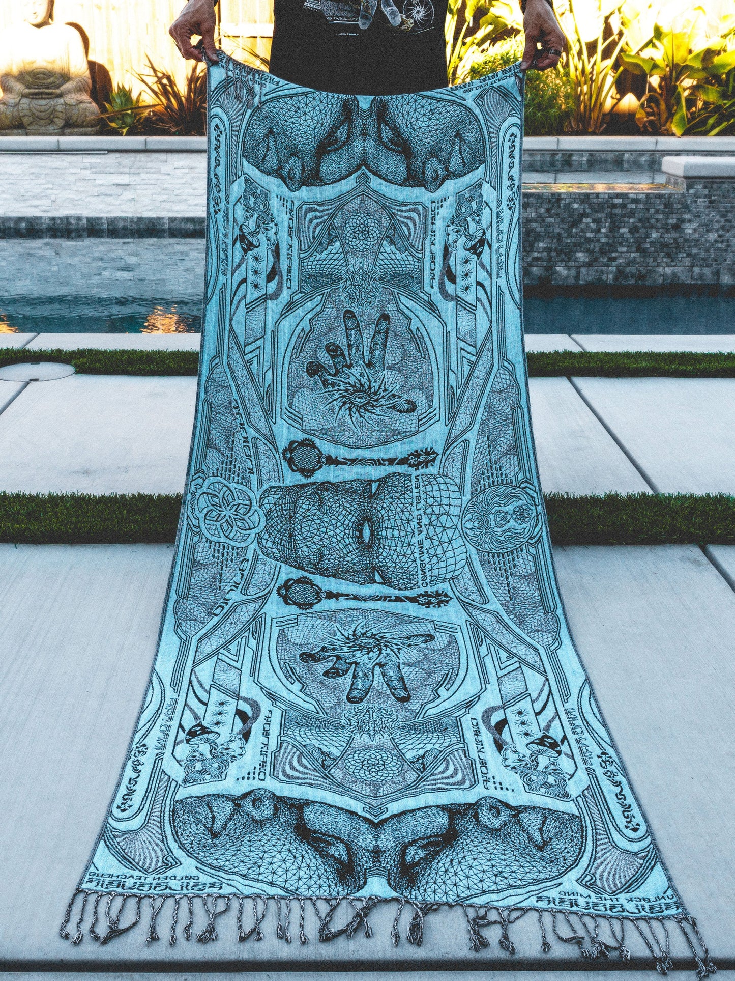 RESTOCKED ✦ GOLDEN TEACHERS V1 • AQUAMARINE • Festival Shawl/Scarf - Concordia Style Boutique