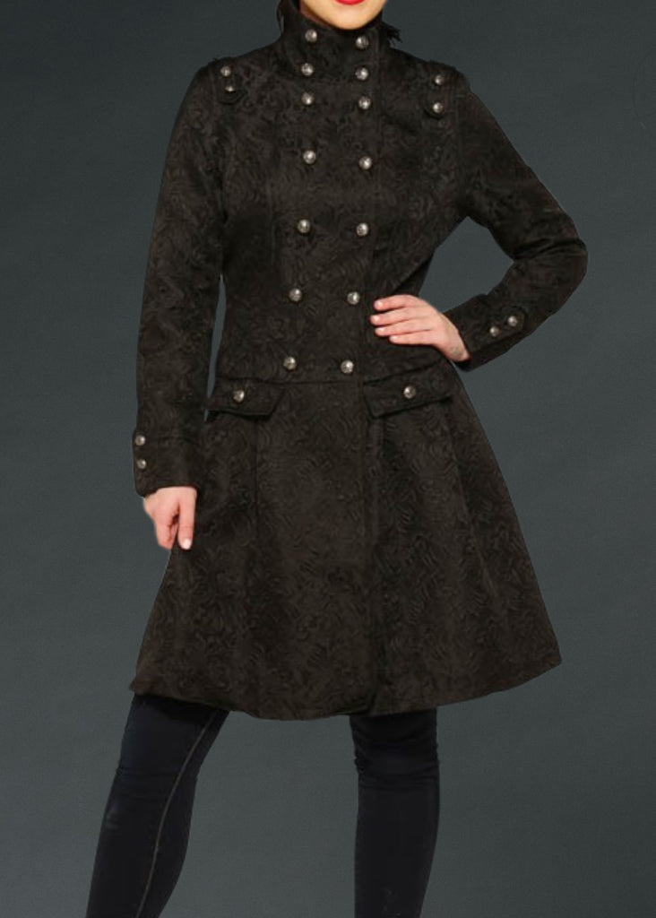 Gothic Brocade Coat Jacket with Buttons - Concordia Style Boutique