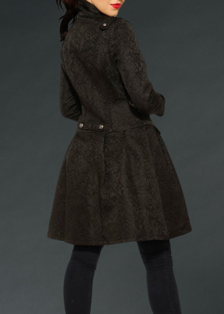 Gothic Brocade Coat Jacket with Buttons - Concordia Style Boutique