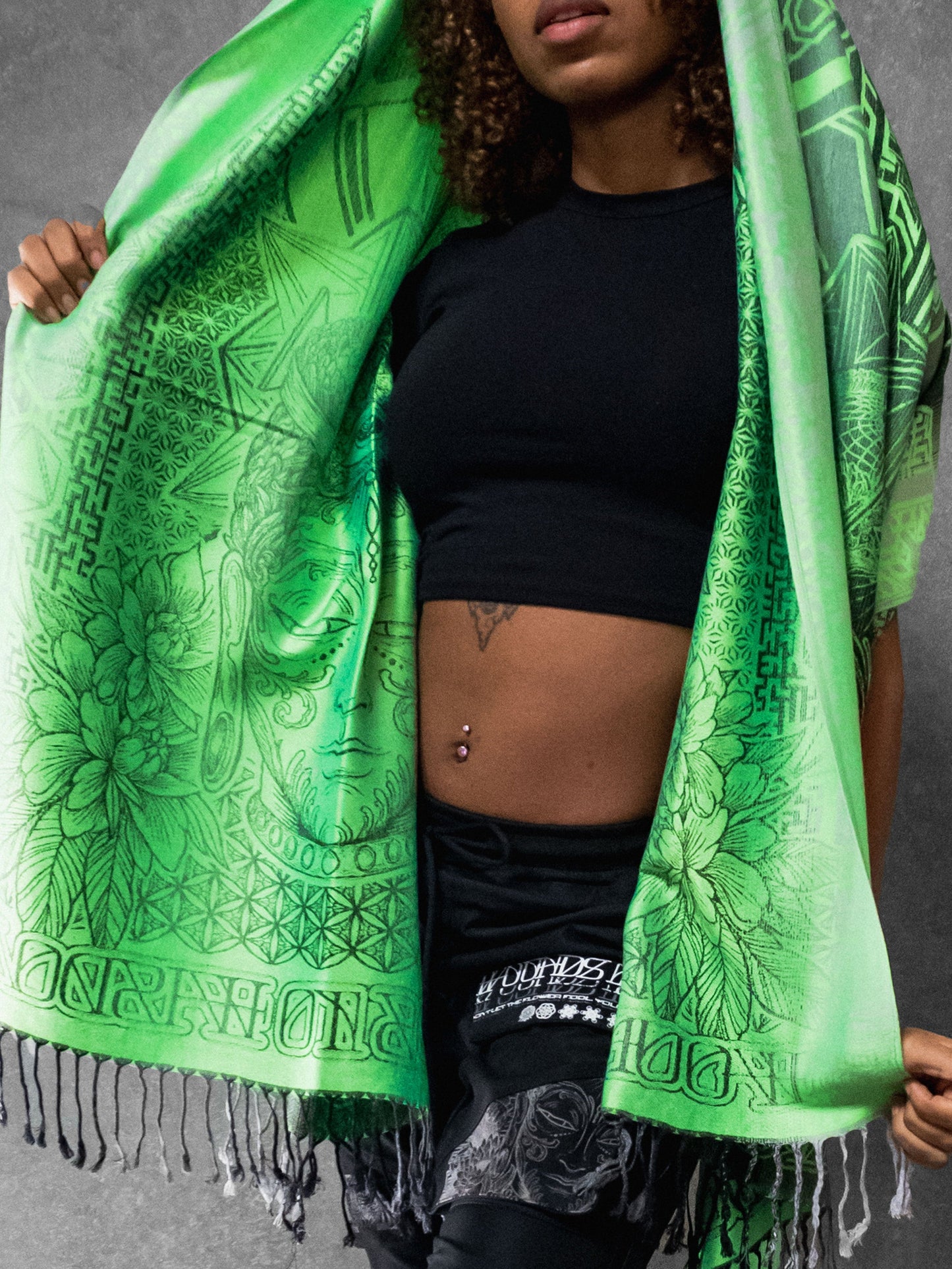 WOUNDS TO WISDOM • Yantrart x Rage Nation • UV-Reactive Gradient Shawl - Concordia Style Boutique