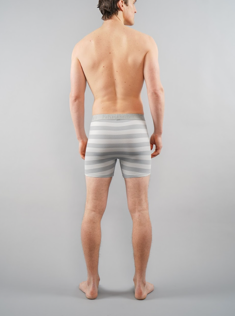 Newman Boxer Brief | Grey Rugby Stripe - Concordia Style Boutique