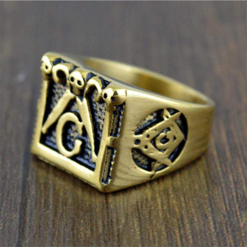 Classic Retro Stainless Steel Masonic Ring