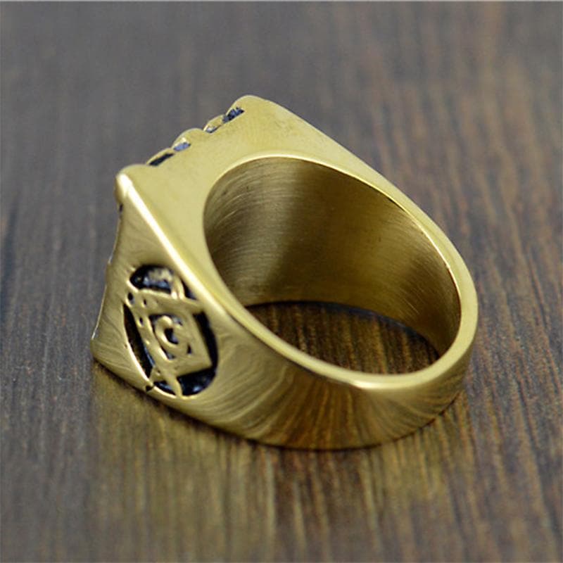 Classic Retro Stainless Steel Masonic Ring