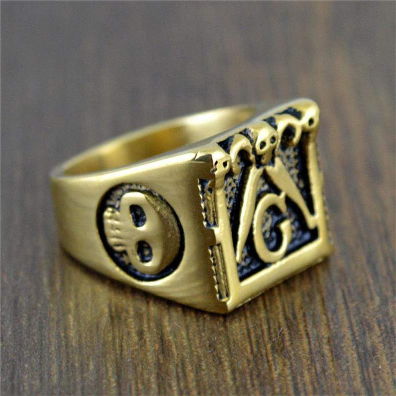 Classic Retro Stainless Steel Masonic Ring