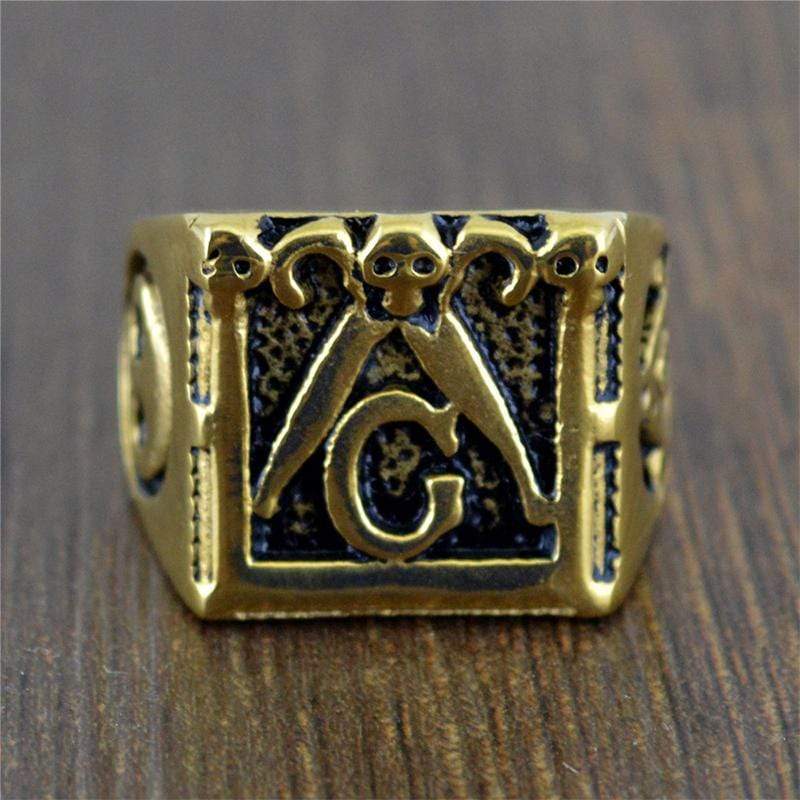 Classic Retro Stainless Steel Masonic Ring