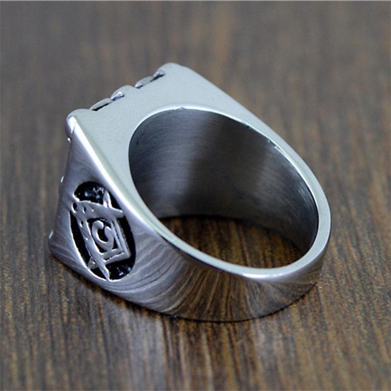Classic Retro Stainless Steel Masonic Ring