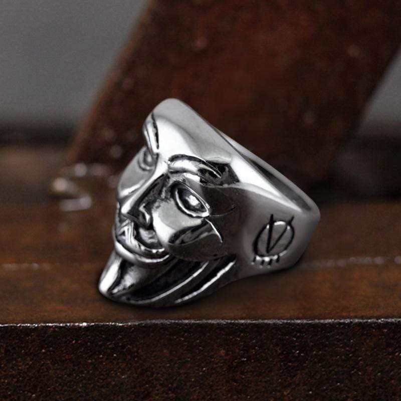 Mask Stainless Steel Skull Ring