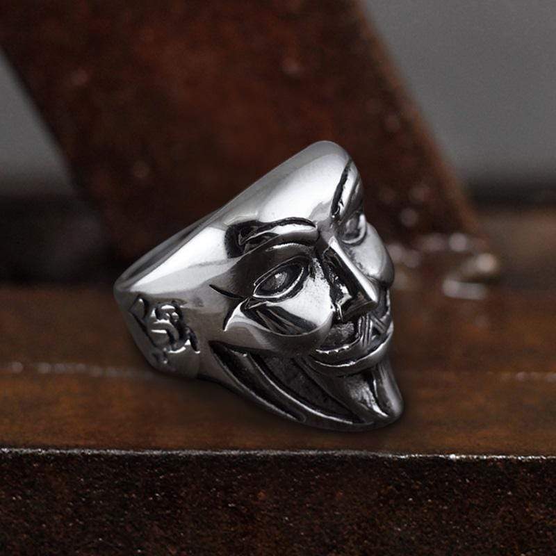 Mask Stainless Steel Skull Ring