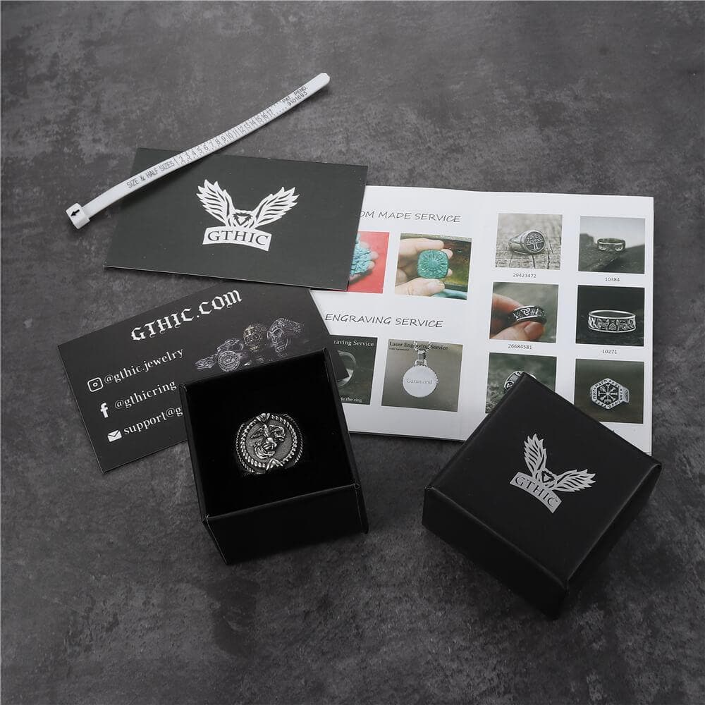 Eagle Globe Anchor Stainless Steel Marine Ring