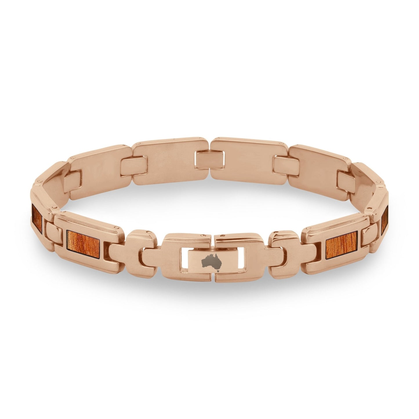 Gum Burl Men's Link Bracelet - Rose Gold