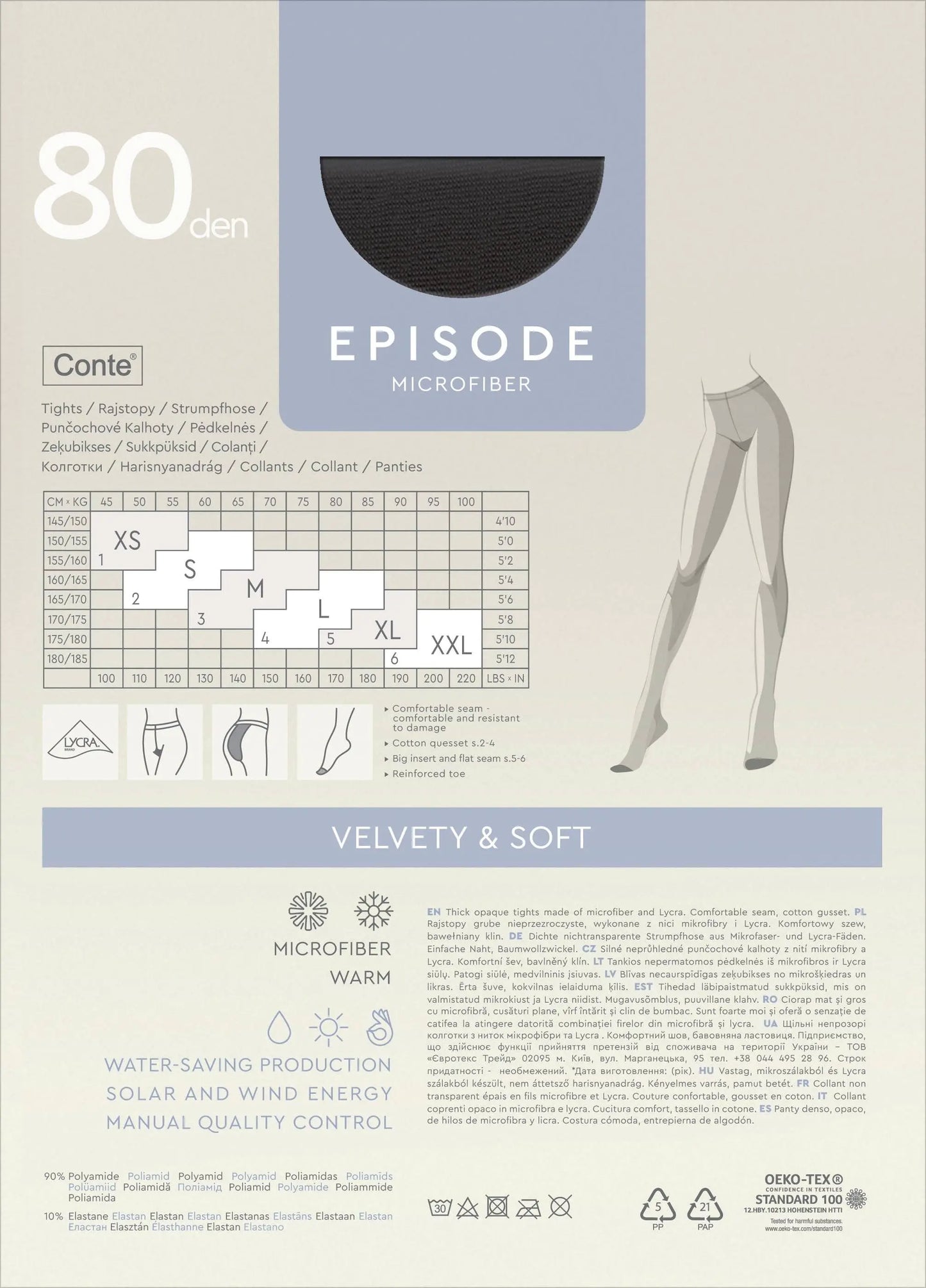 Tights Conte Episode 80 Den - Microfibra Matte Opaque - Concordia Style Boutique