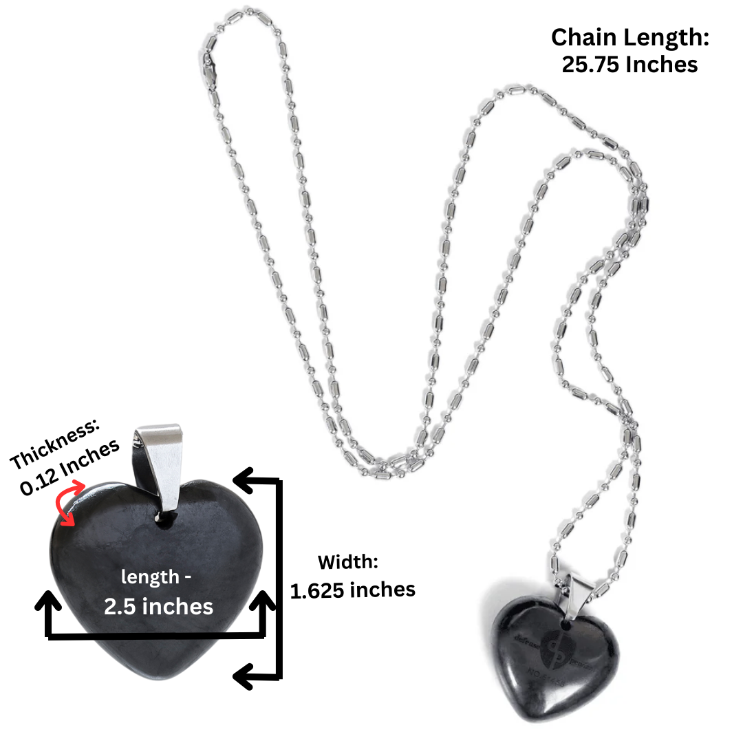 Heart EMF Defense Pendant - 100% Shungite Stone
