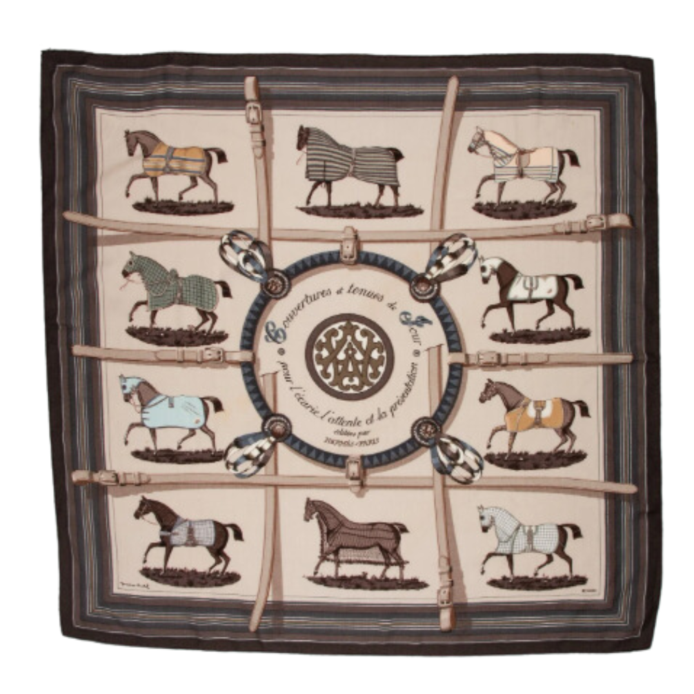 Couvertures et Tenues du Jour Vintage Silk & Cashmere Scarf Wristlet Bag